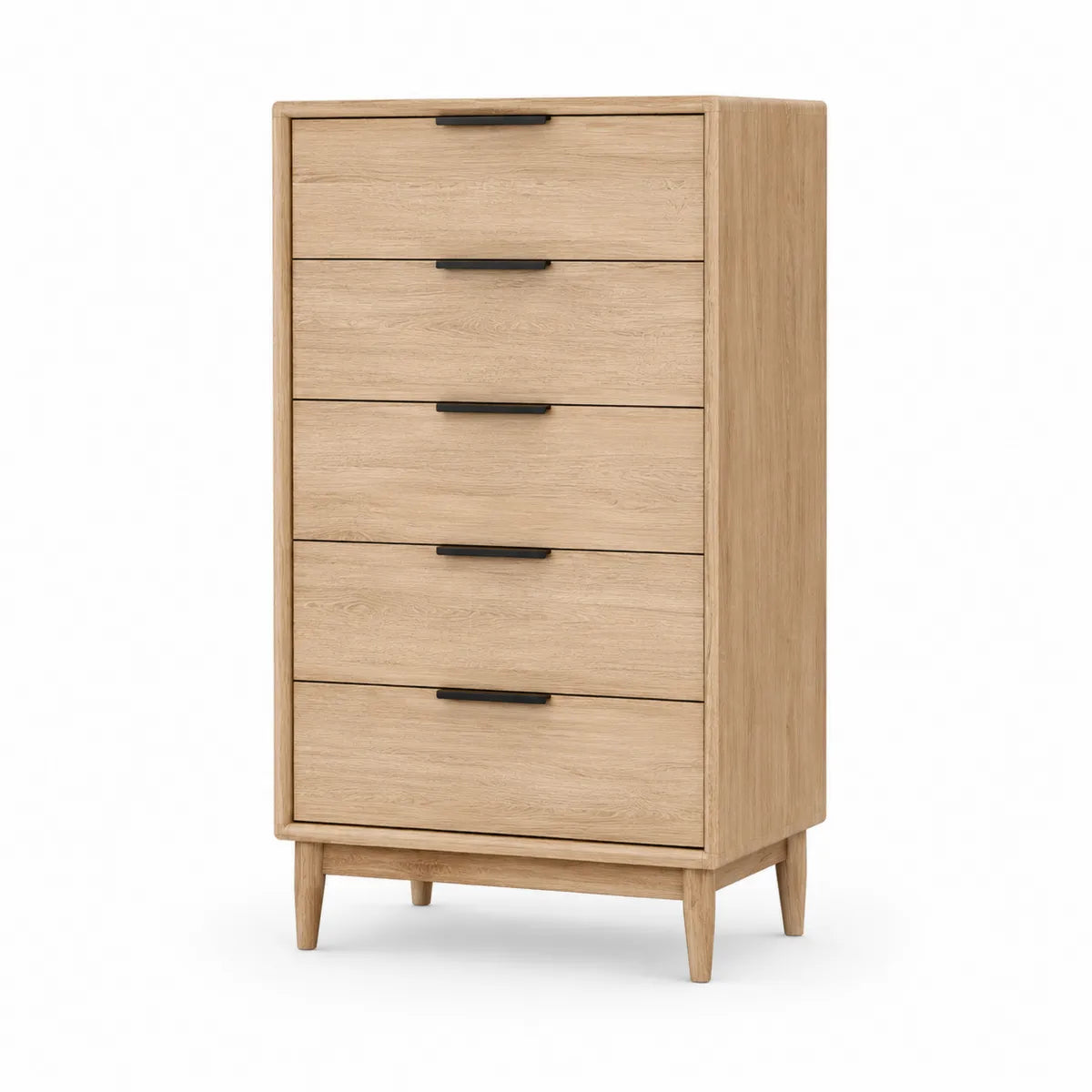 Komoda z 5 szufladami z drewna dębowego 60x40x120 cm