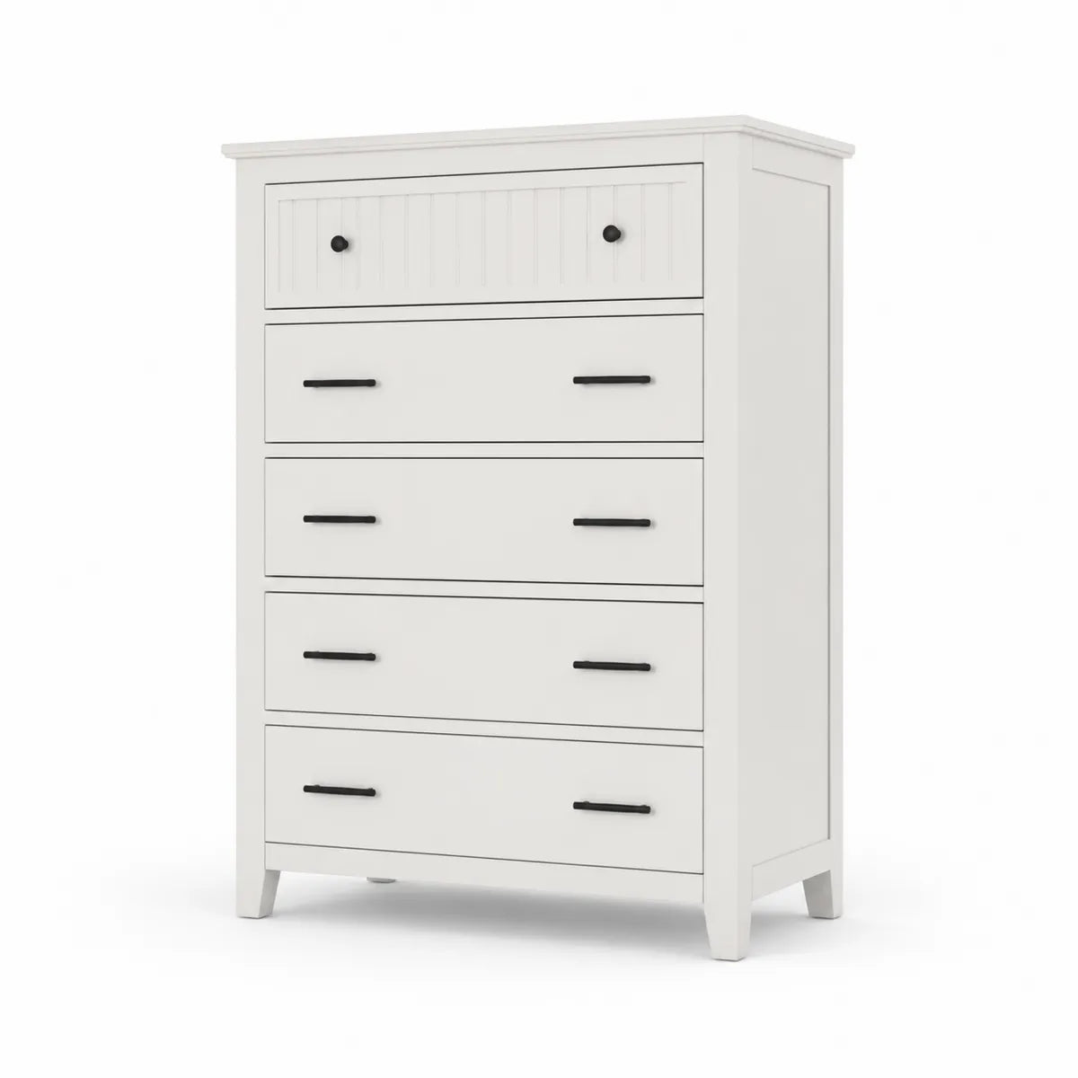 Komoda wysoka z 5 szufladami biały MDF 120x80x40 cm